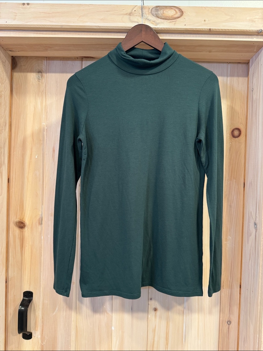 Banana Republic Forest Green Long-Sleeve Mock Neck Top